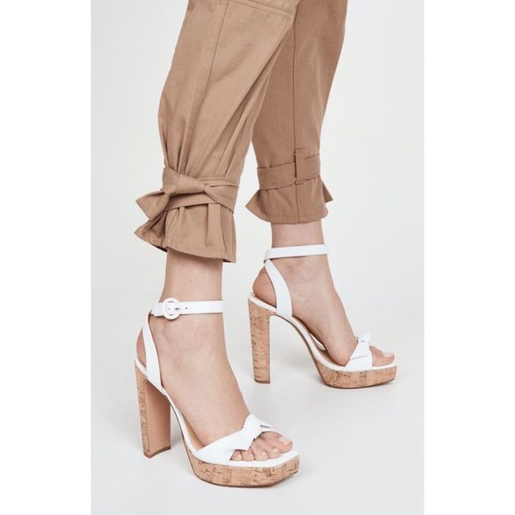 Alexandre Birman Shoes - Alexandre Birman Womens Clarita Plateau Square Sandals 120mm White Size 41 11